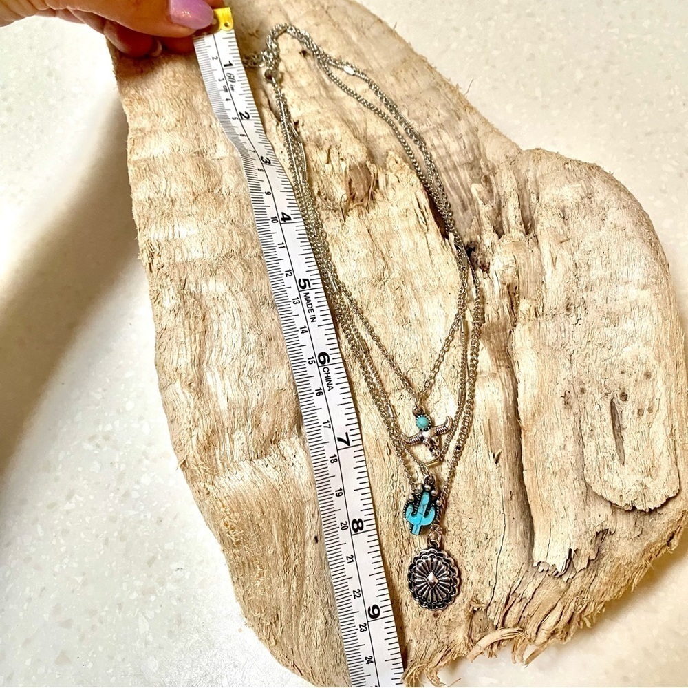 Boho western horn earrings w vintage spell gypsy cowboy/Navajo/Pendleton… - Picture 15 of 15